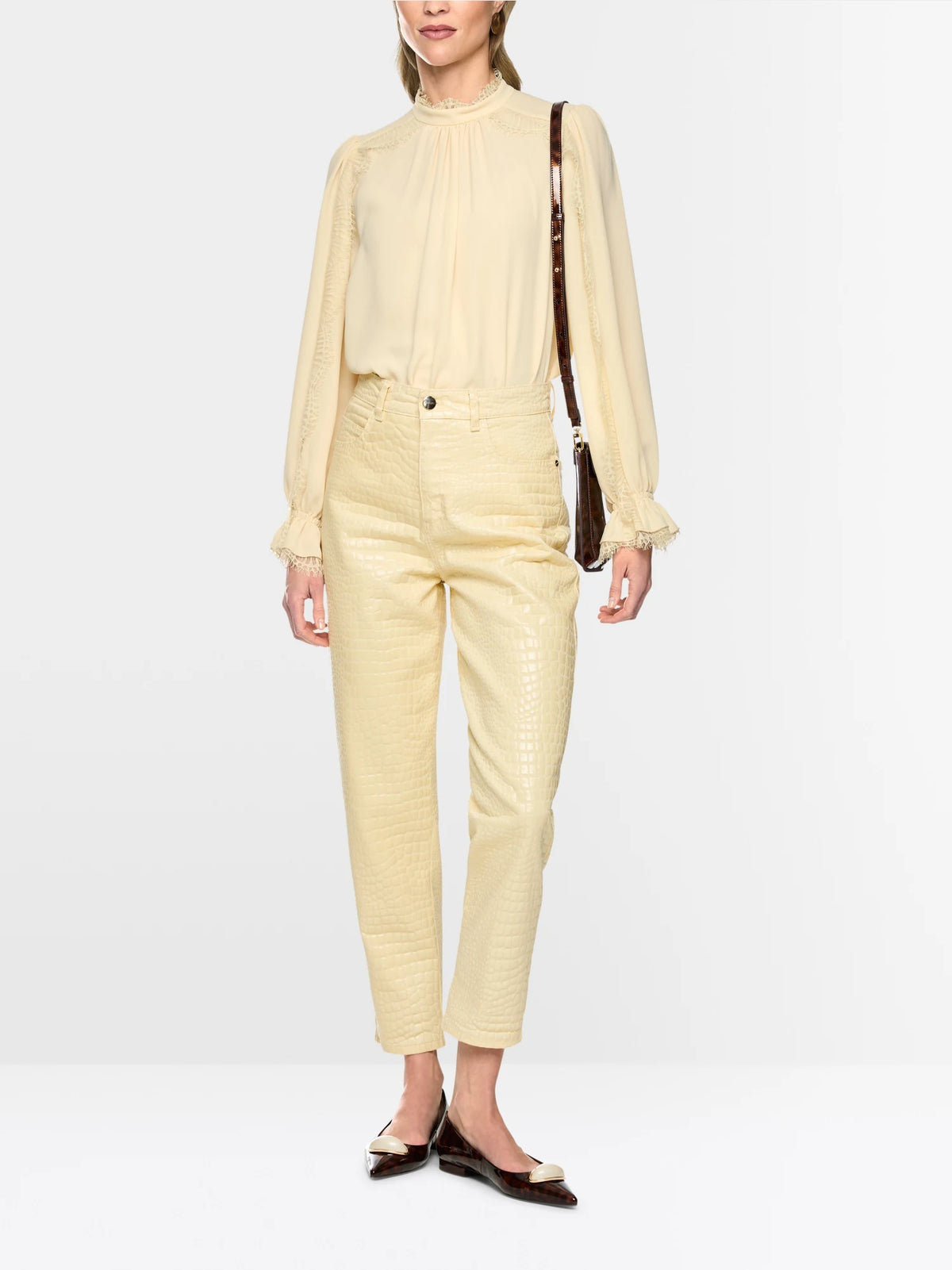 Marc Cain blouse showing lace trim