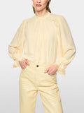 Marc Cain Flowing Blouse with Lace in Lamb's Wool front view
