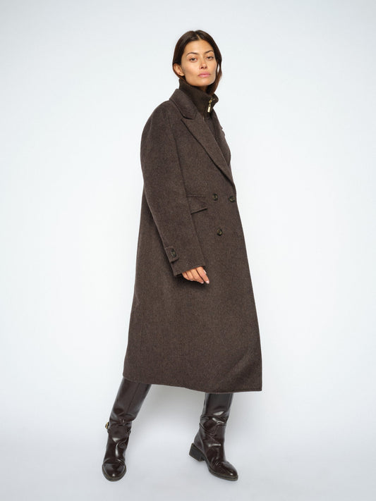 Mos Mosh mmalva loisa mock neck coat delicoso worn by model 