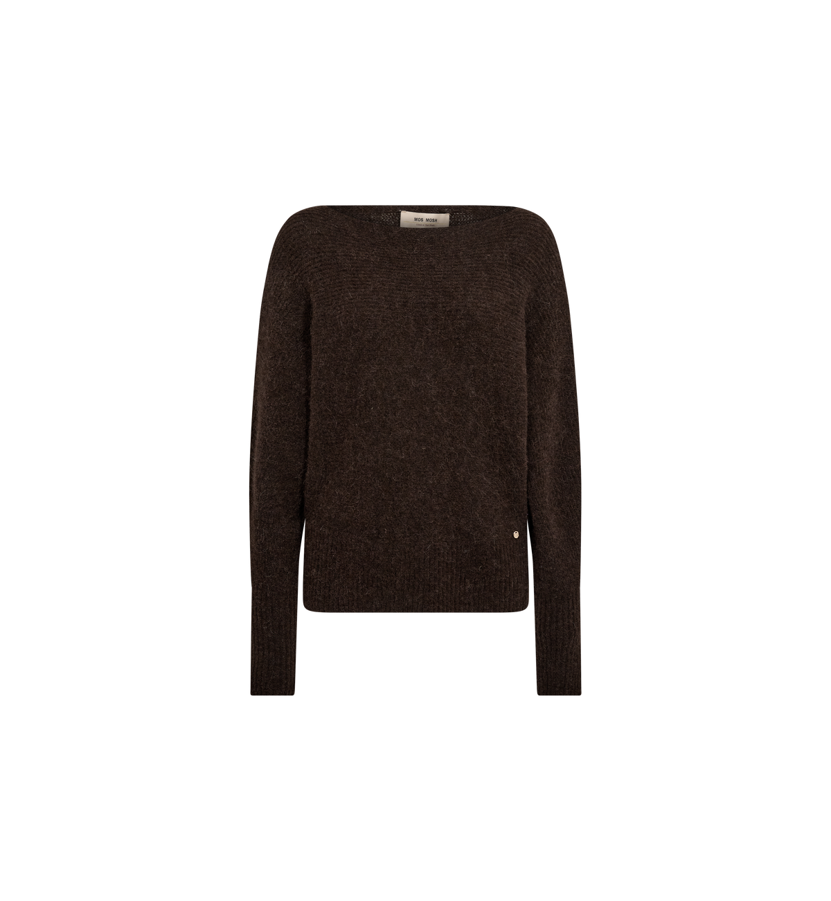 Front view of Mos Mosh Thora Delicioso boatneck knit front flat lay