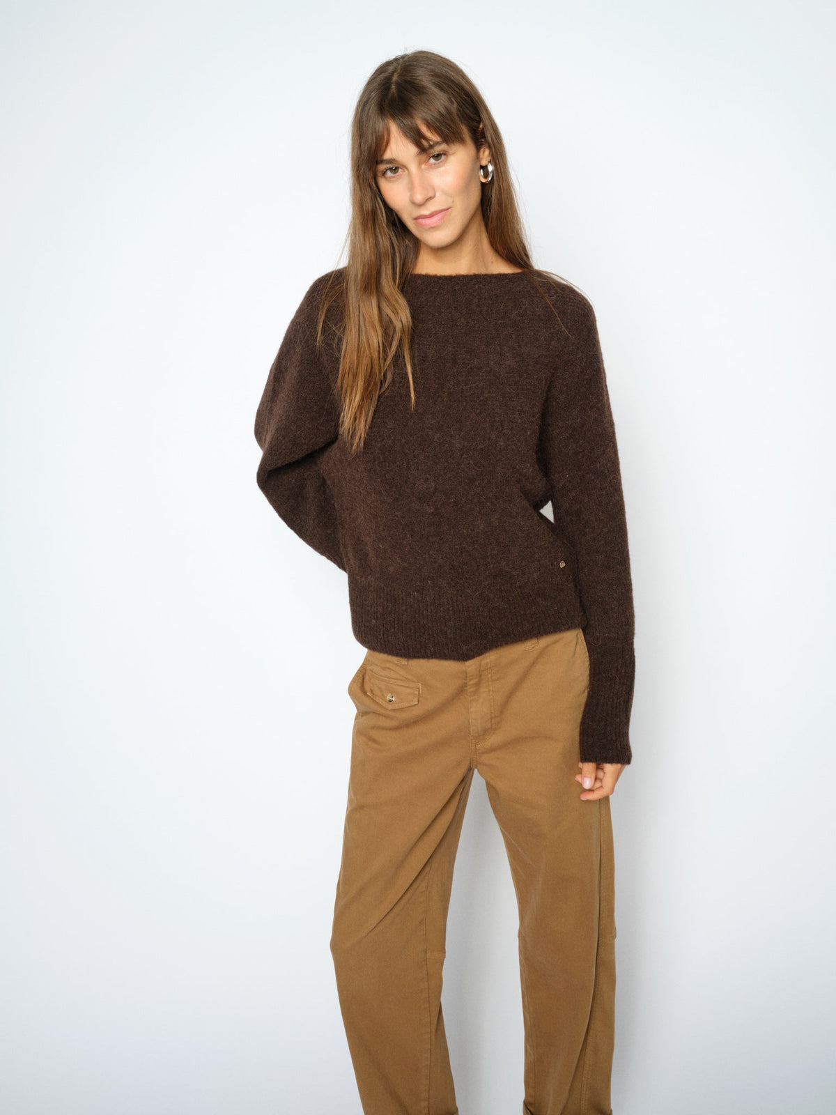 Women’s brown alpaca and wool jumper by Mos Mosh