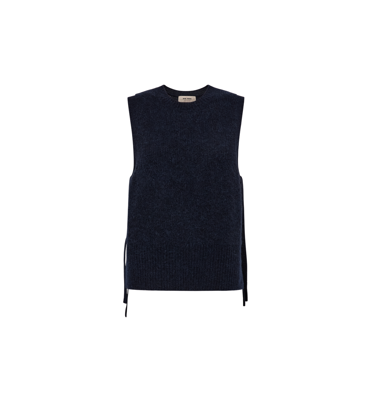 Front view of Mos Mosh Thora Salute Navy knit vest