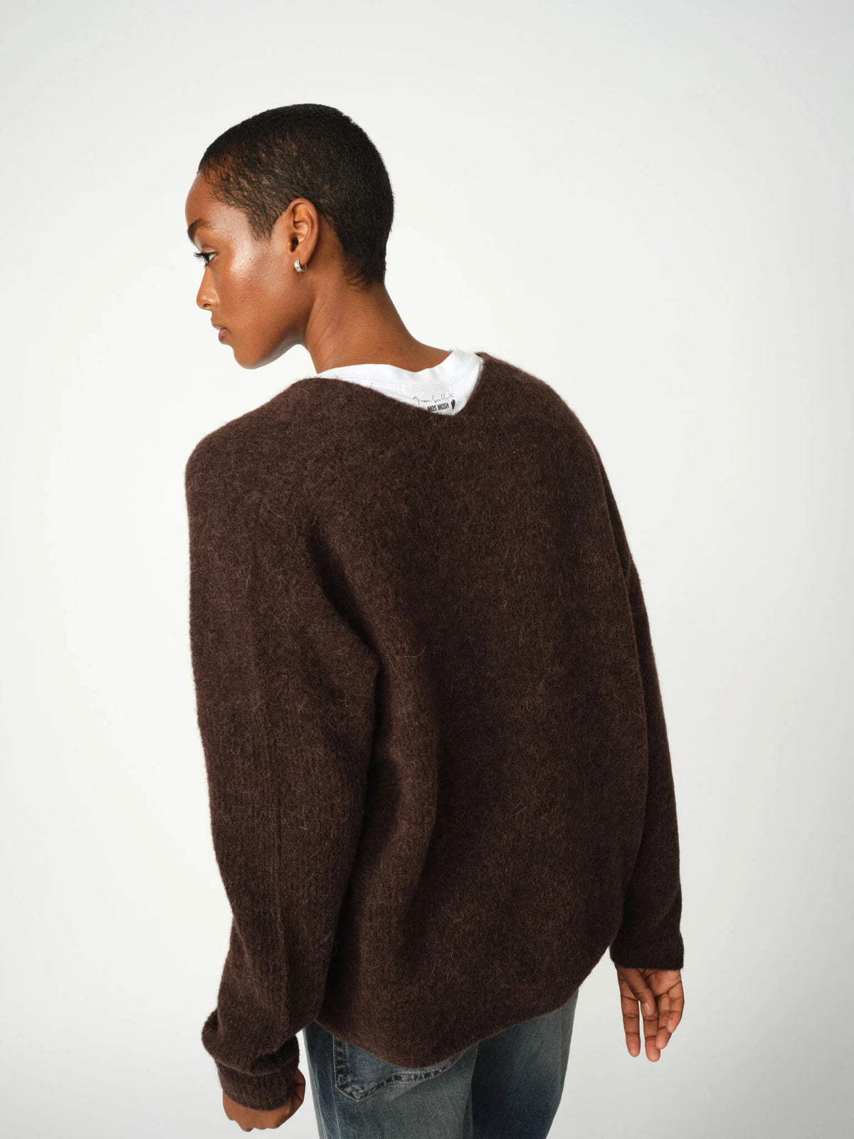 Mos Mosh MMthora V neck knit in delicioso back view