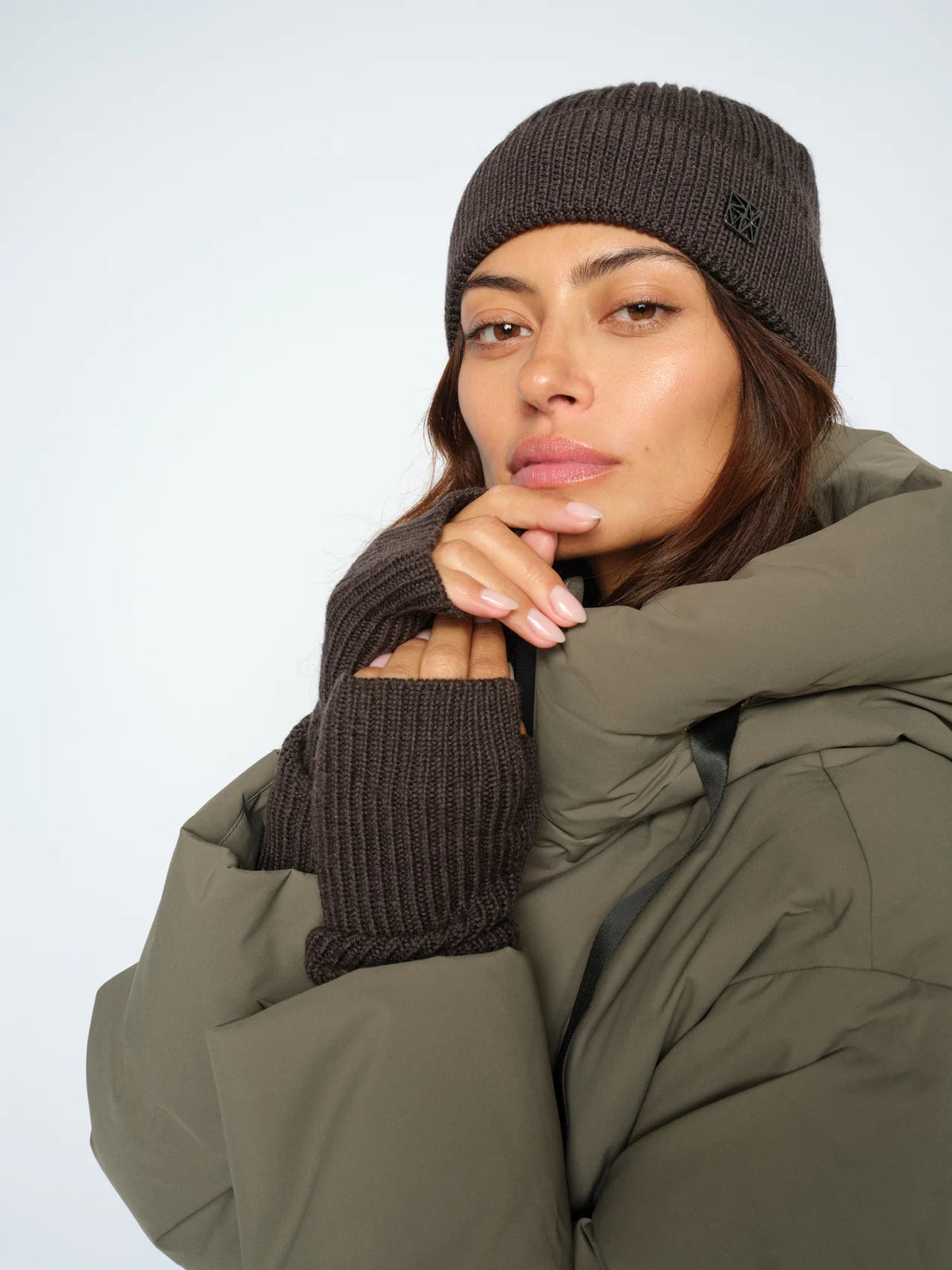 Mos Mosh mmtova wool rib hat delicoso worn by model