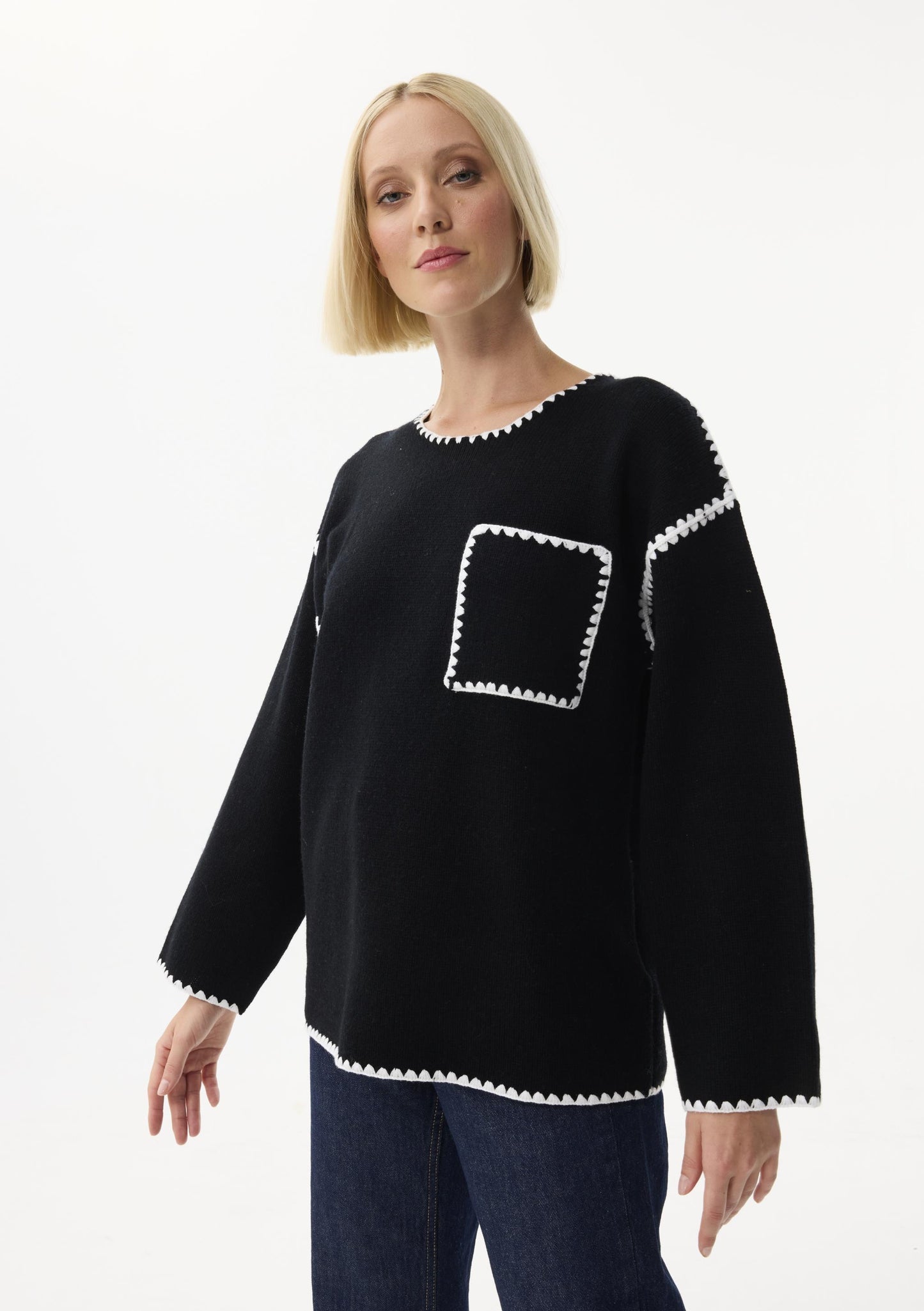 Leo & Ugo Contrast Trim Jumper