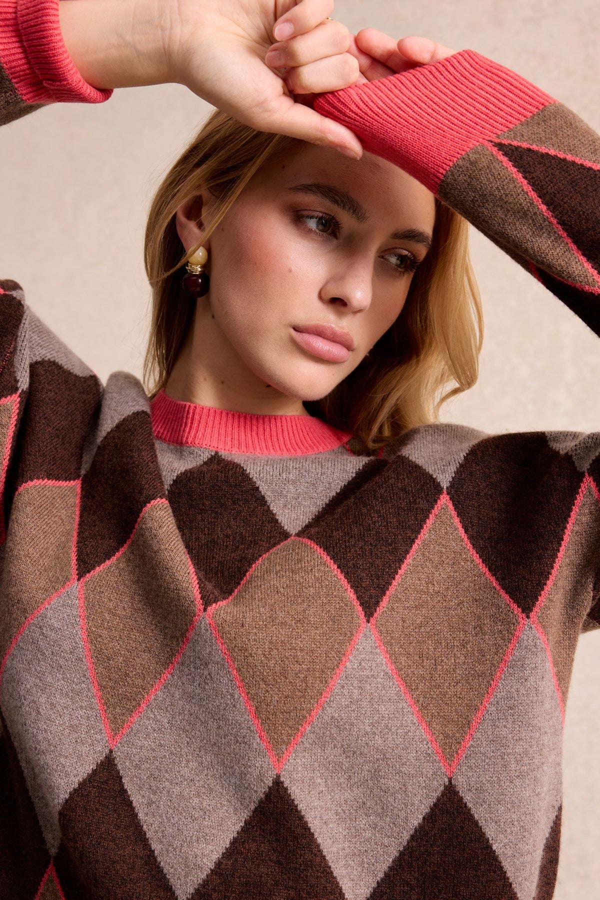 Leo & Ugo Laurine Brown Beige knit