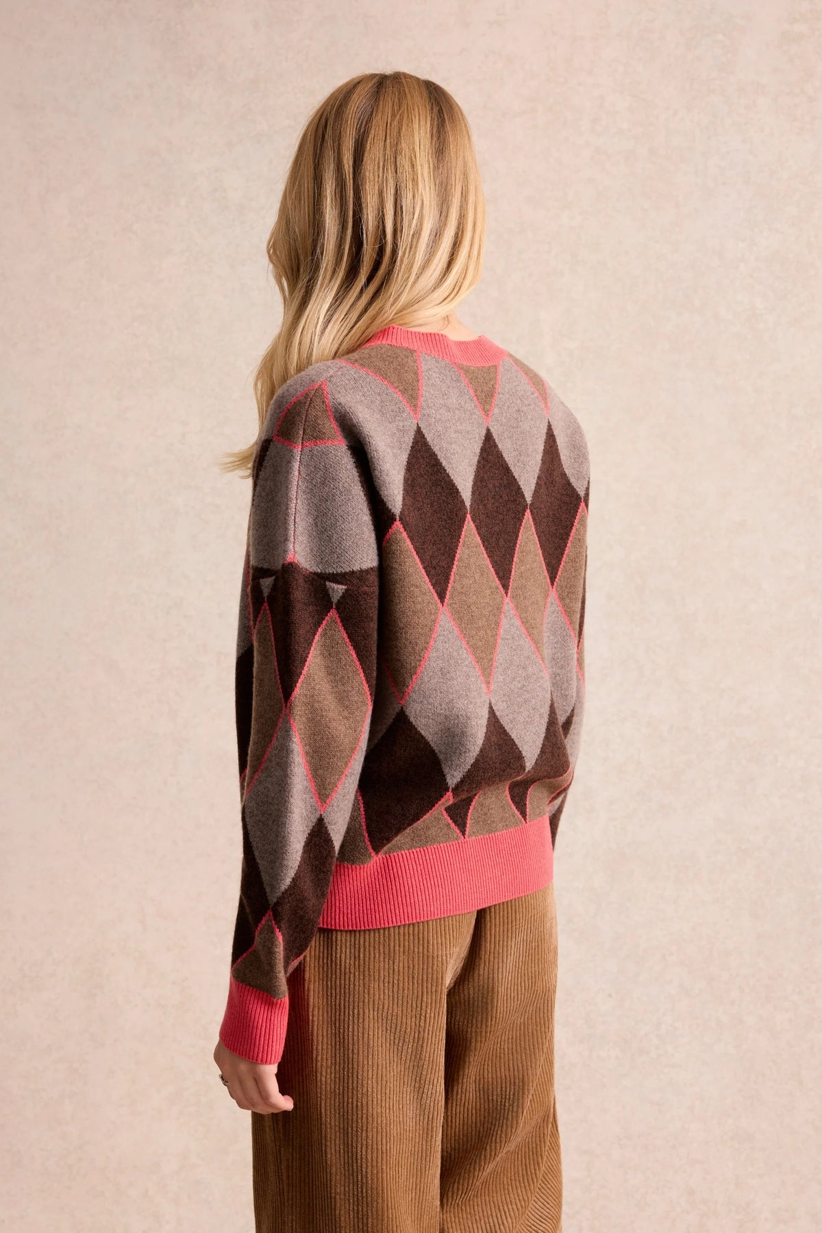 Leo & Ugo diamond pattern wool sweater