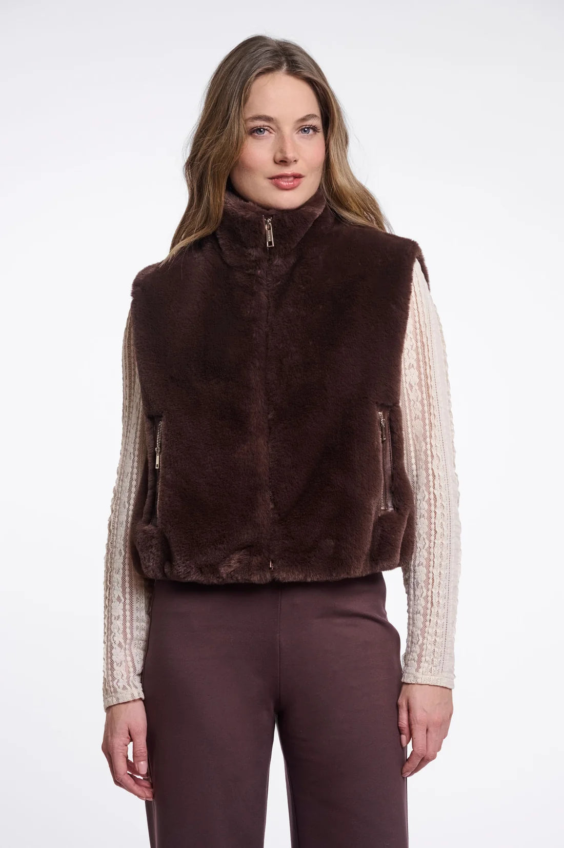 Rino & Pelle Nikki 7002611 waistcoat in Coffee Roast