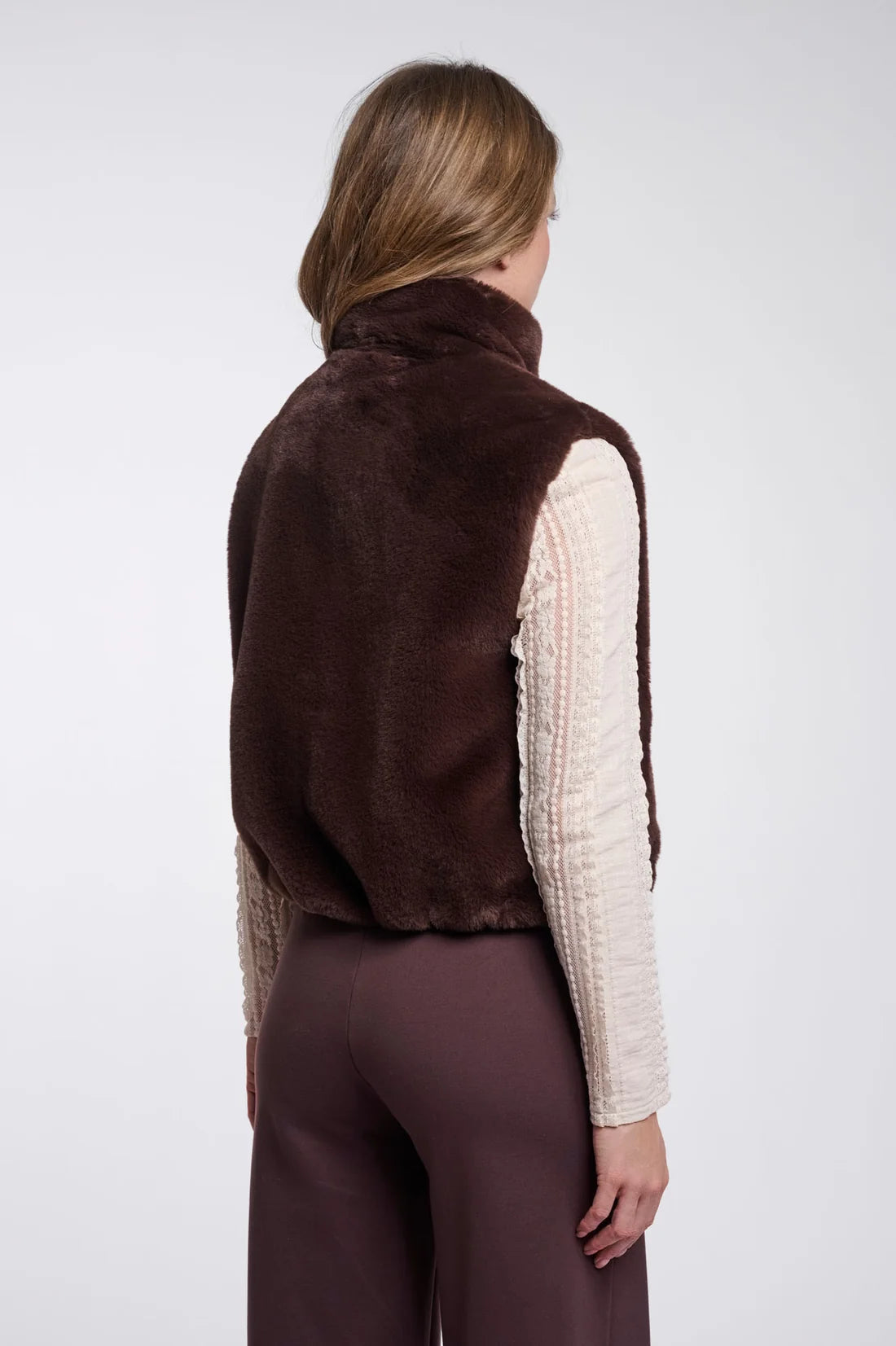 Rino & Pelle Nikki Waistcoat in Coffee Roast back view
