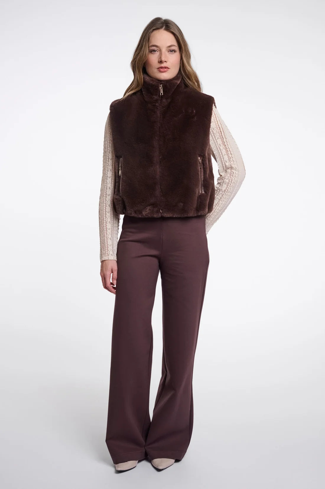 Rino & Pelle Nikki brown faux fur vest