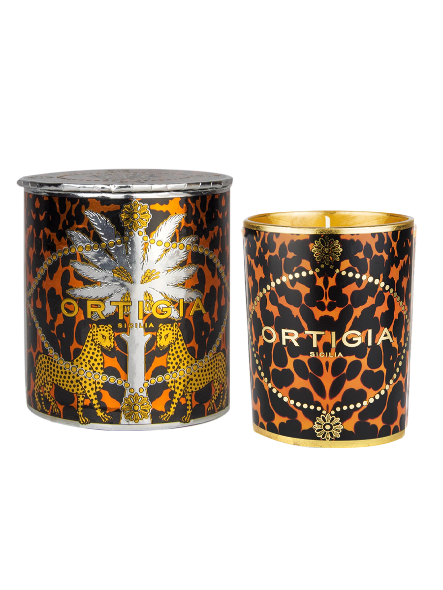 Ortigia Sicilia Ambra Nera Decorated Candle