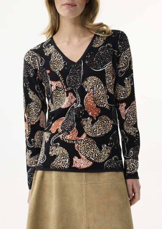 Leo & Ugo Multi-Print Knit Top