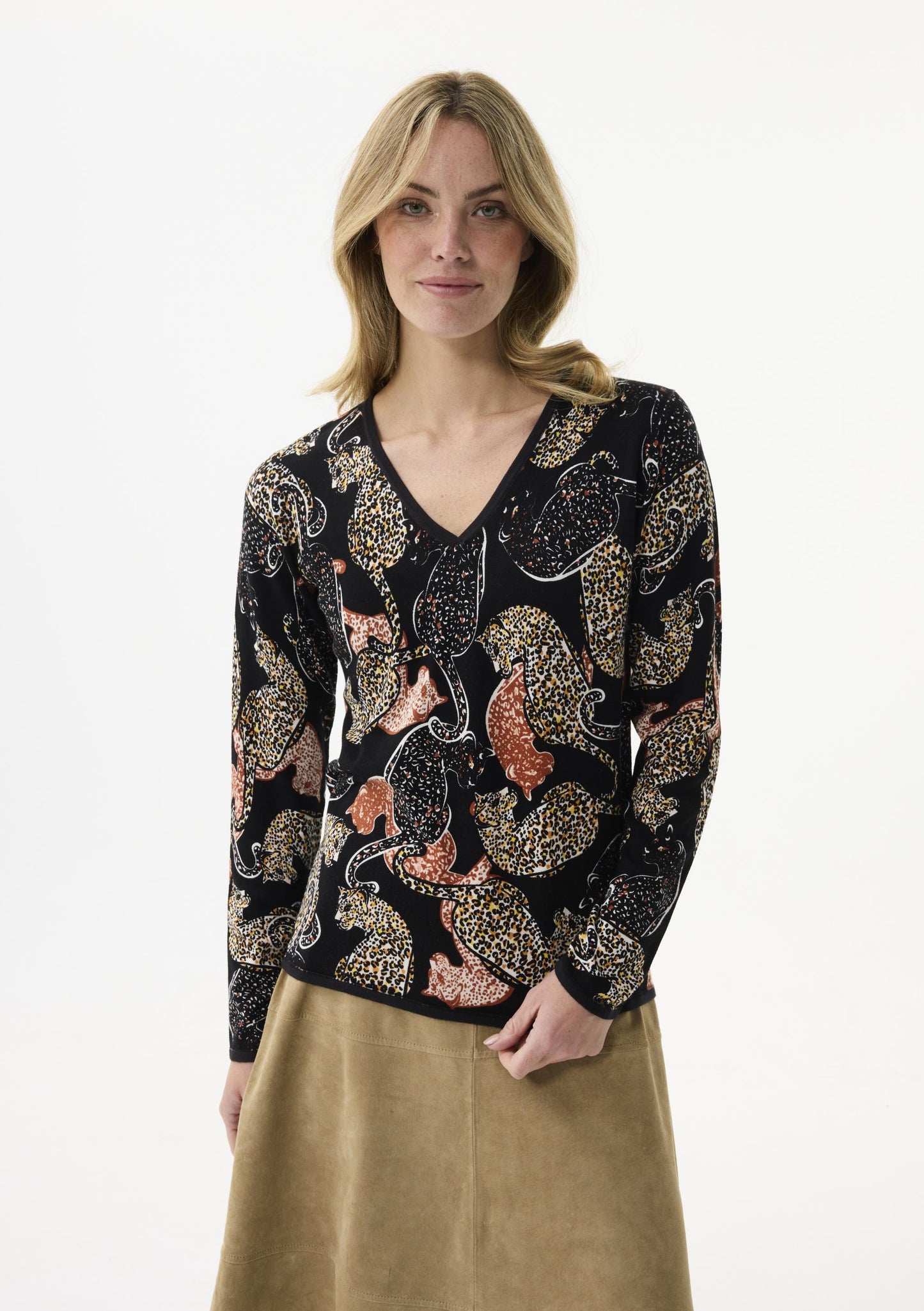 Leo & Ugo Multi-Print Knit Top