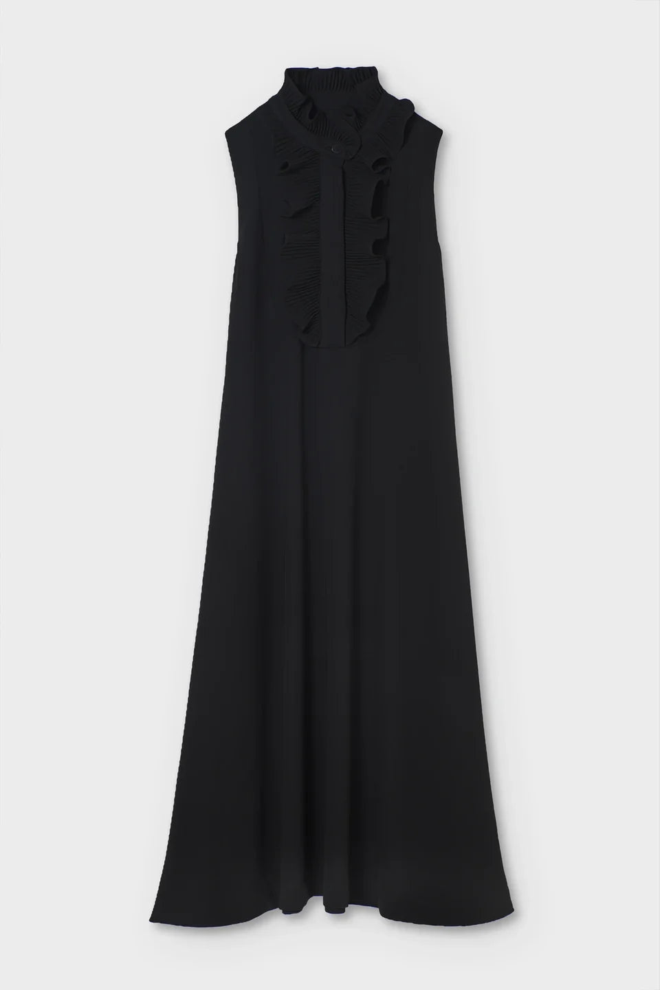 Psophia Long Flared Dress with Flared Bib
