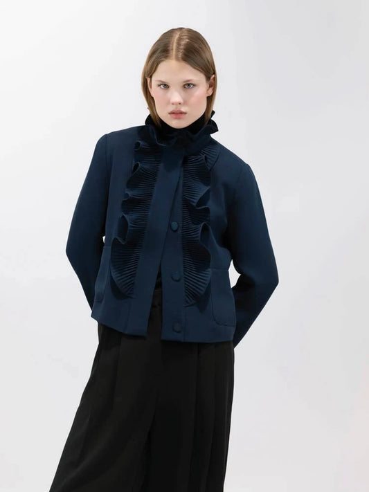 Psophia Short Jacket Pleated Ruffles
