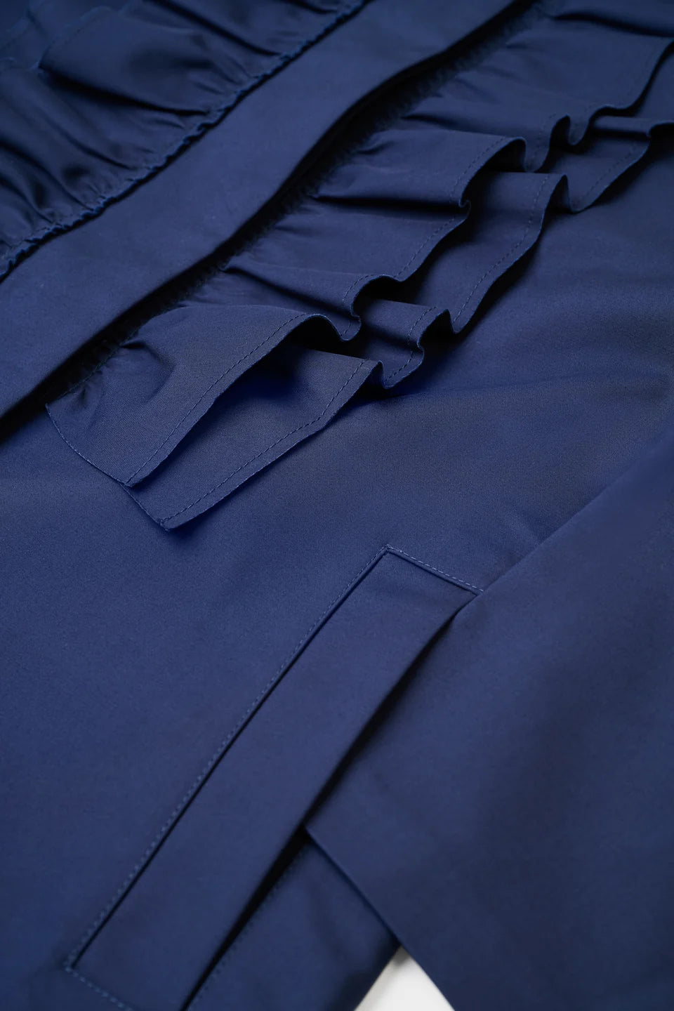 Cotton Trench Coat with Ruffle Detail