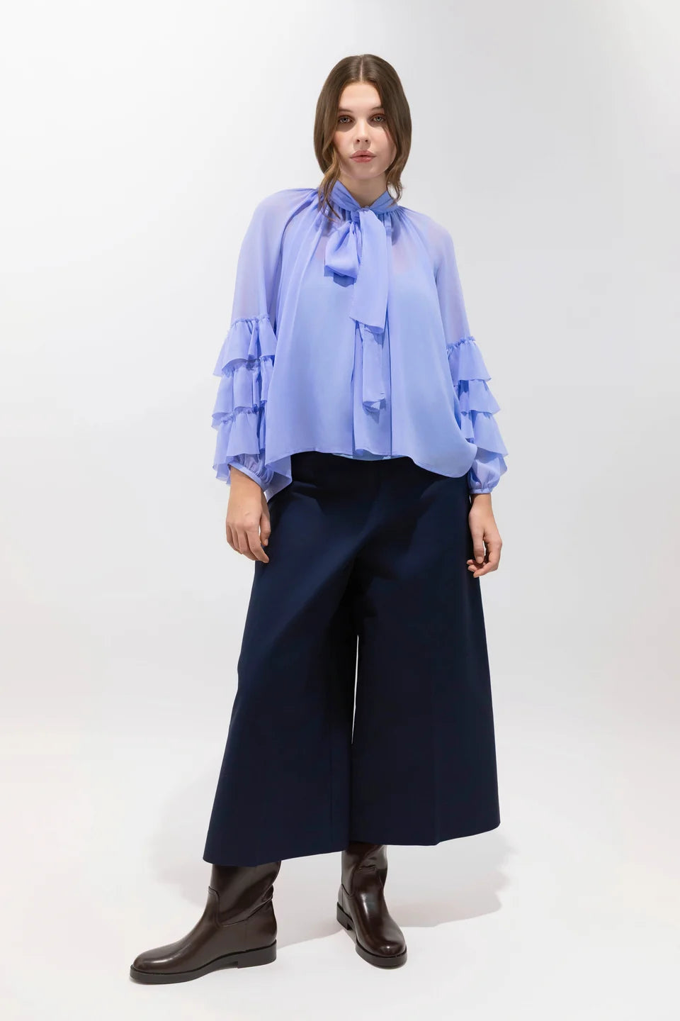 Wide leg trosuers with a Slight Flare