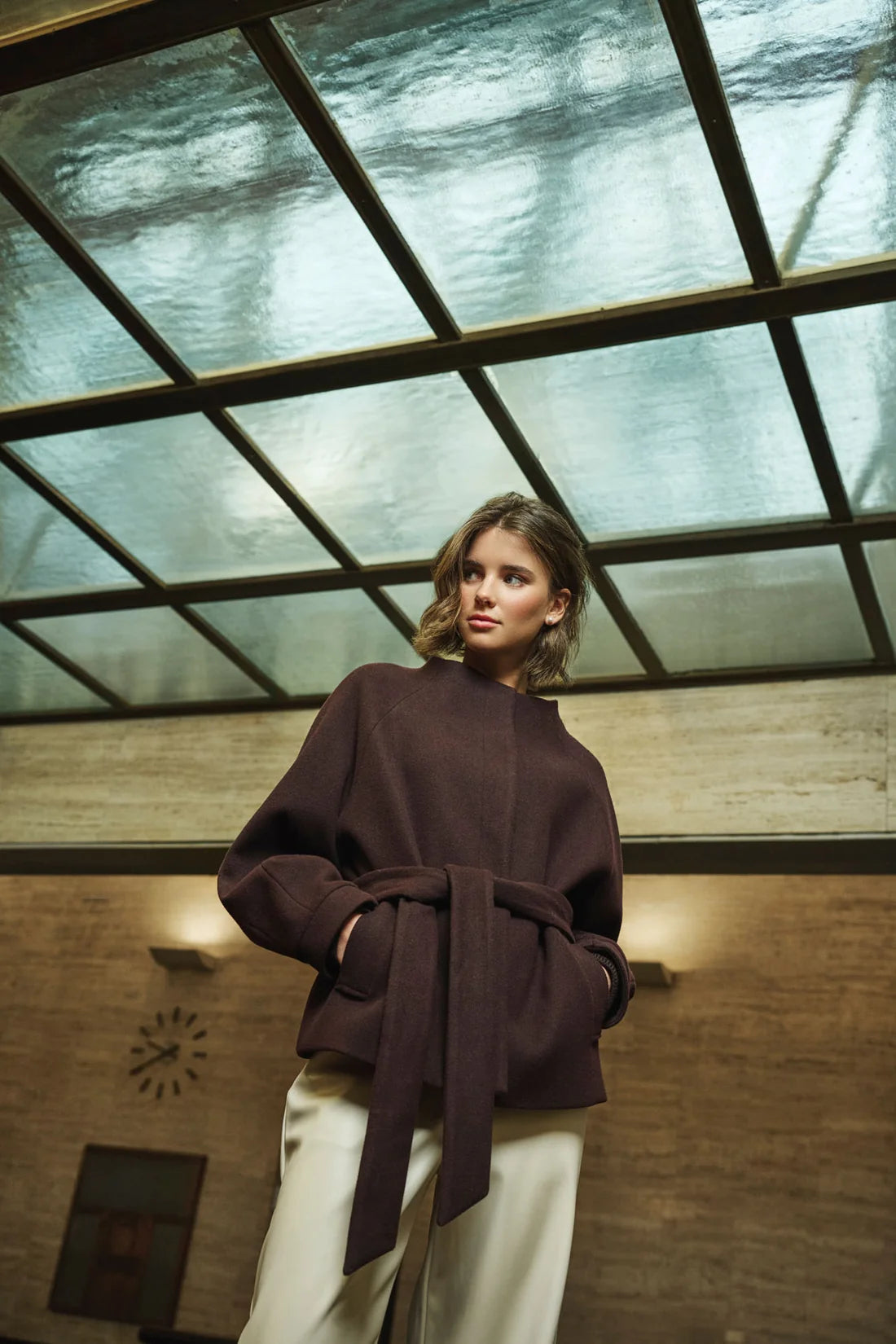 Rino & Pelle Cornelia Coat in Chocolate Bean front view