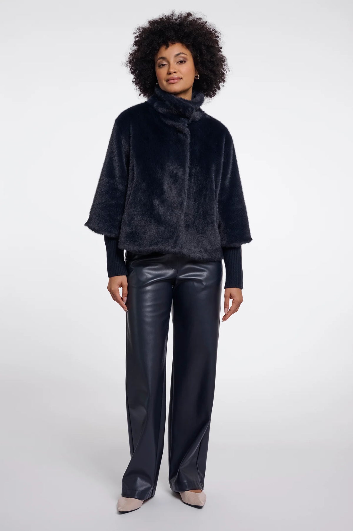 Rino & Pelle Nesrin Dark Navy jacket styled with trousers