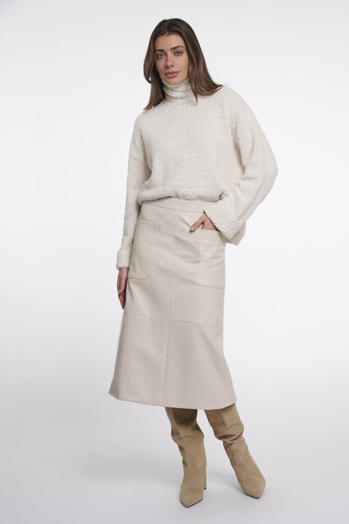 Rino & Pelle Almas Birch faux leather midi skirt