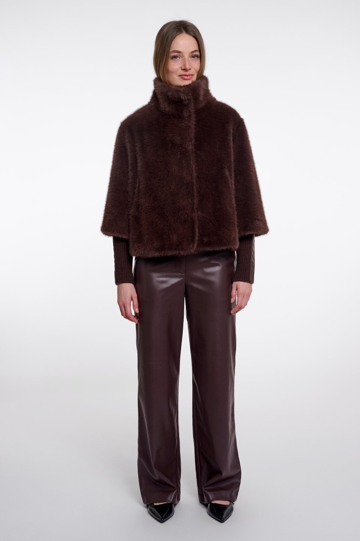 Rino & Pelle Nesrin faux fur winter jacket cofee roast 