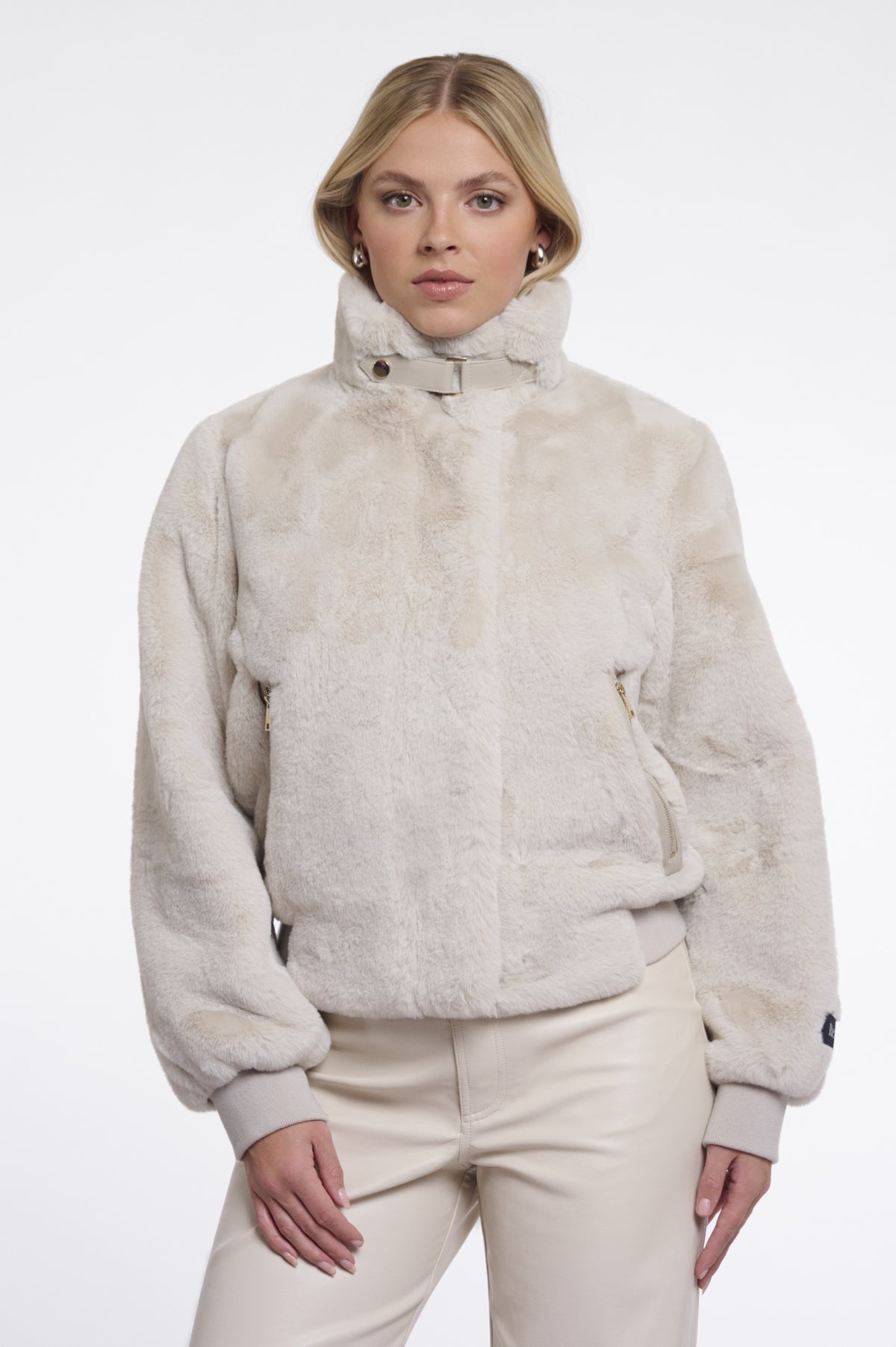 Rino & Pelle Ambra Birch faux fur jacket full outfit view