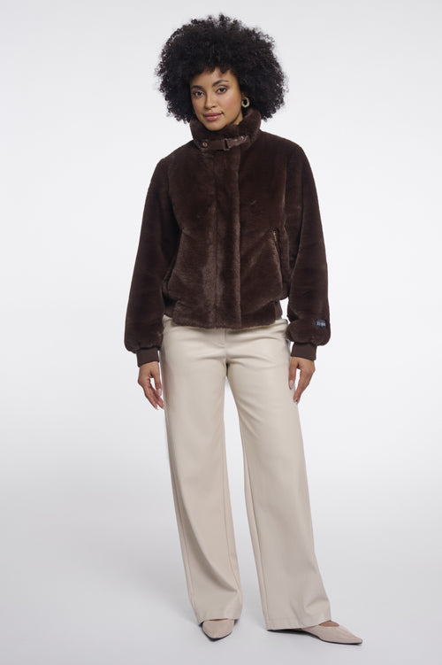 Rino & Pelle Ambra Jacket in COFFEE ROAST front view