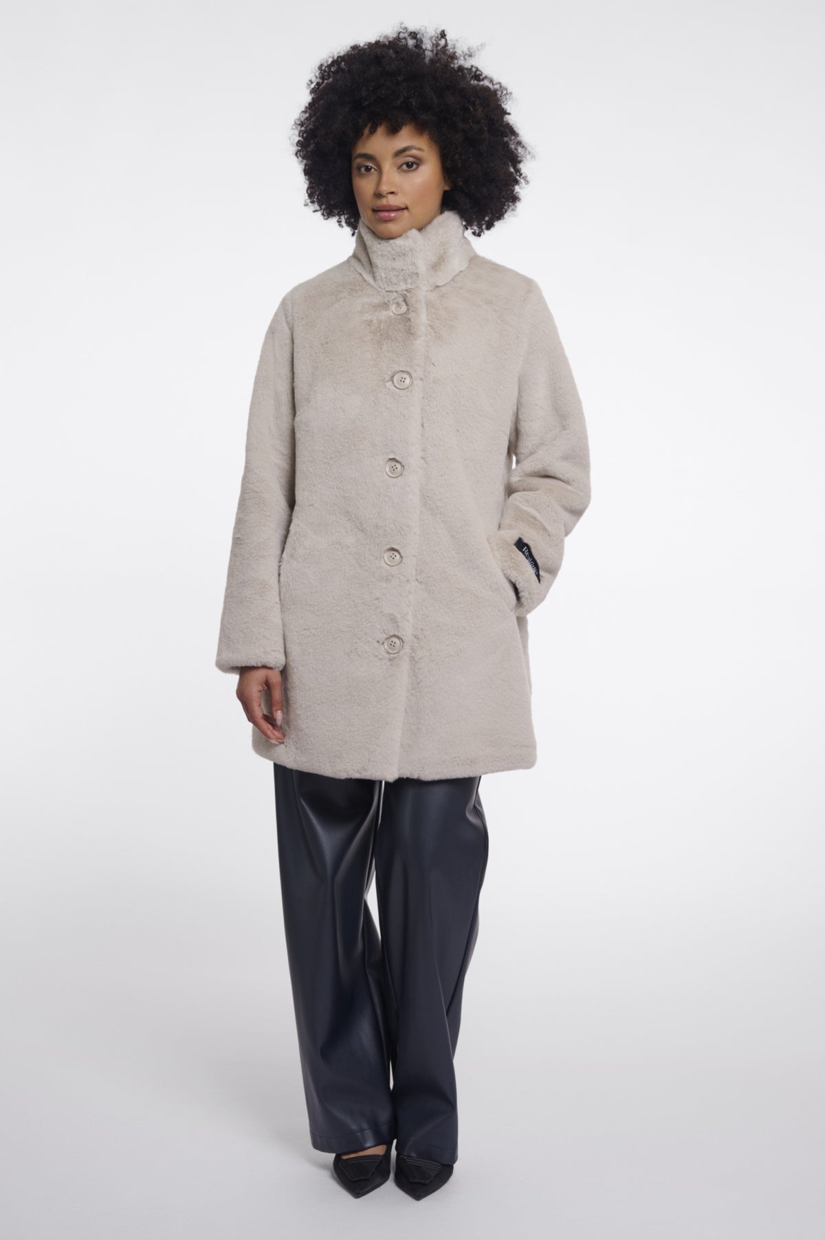 Rino & Pelle Nonna Coat in Birch front view