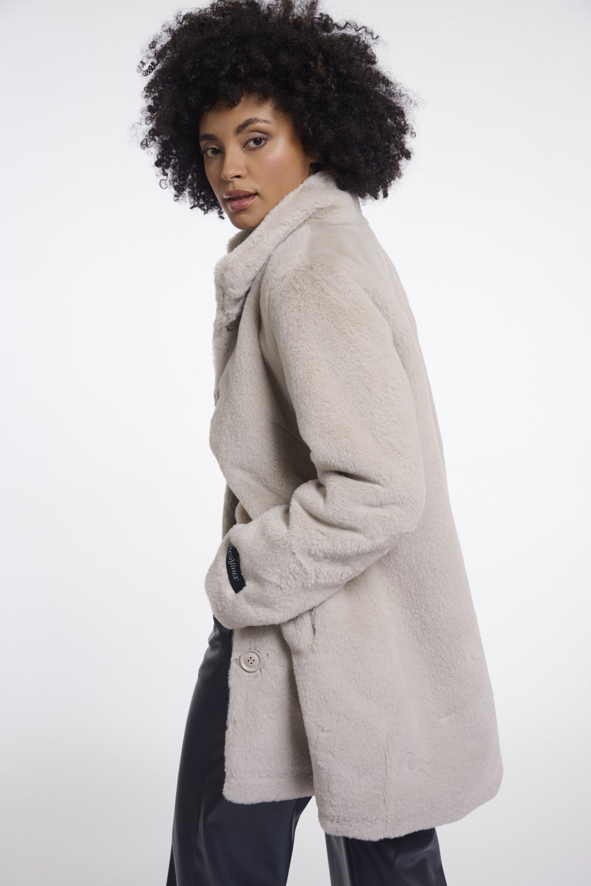 w
Rino & Pelle Nonna Birch coat side view