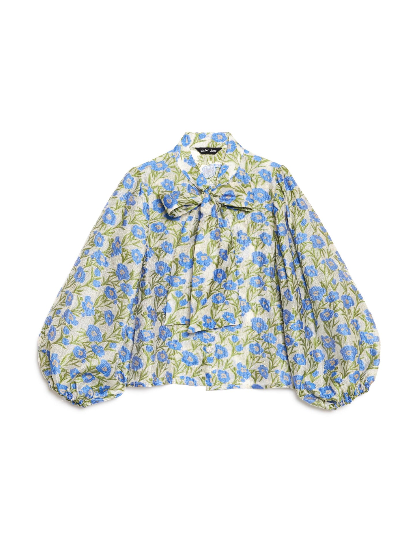 IRIS JACQUARD BOW BLOUSE