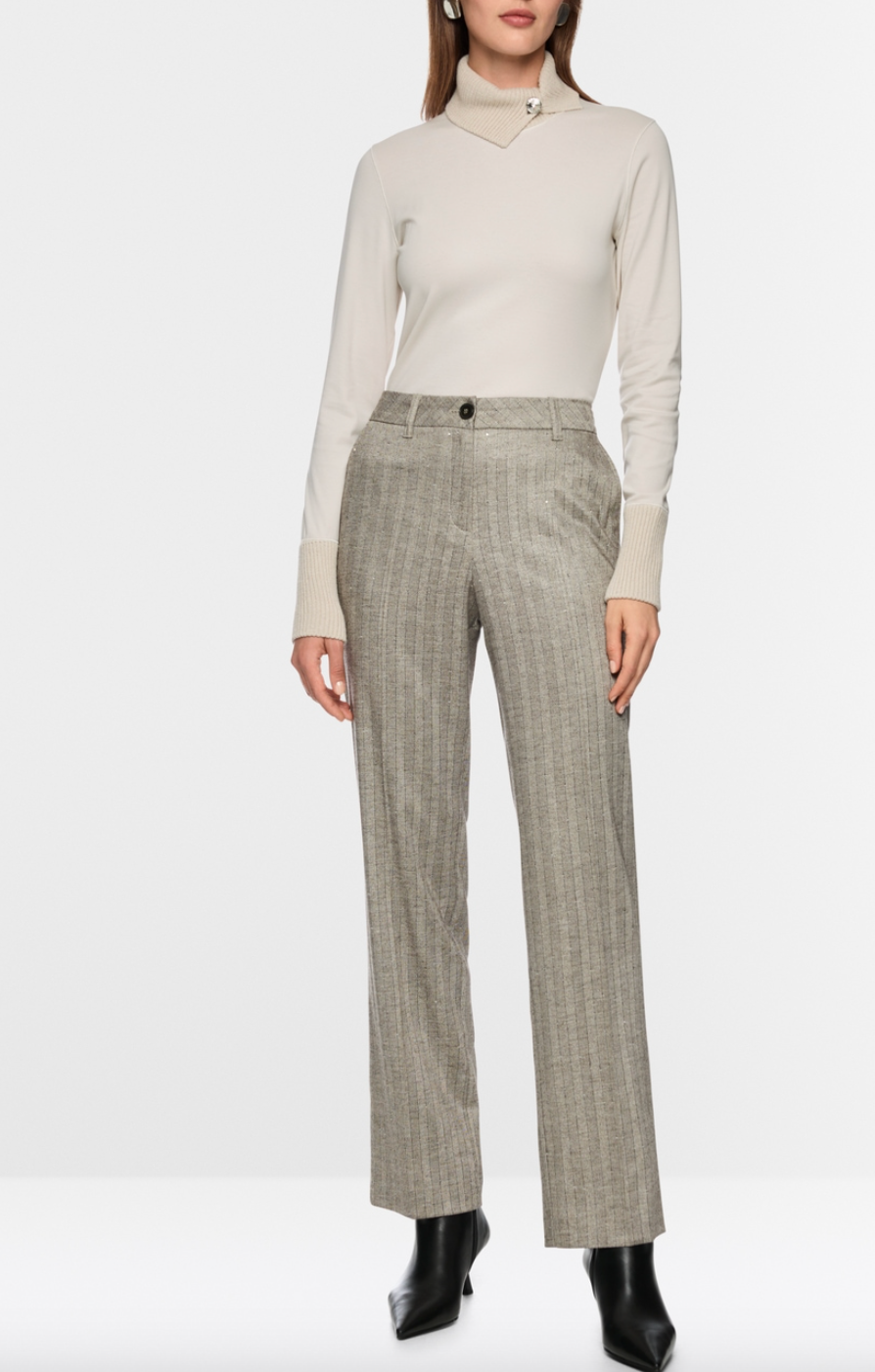 Marccain Long Sleeve top with Knit Collar