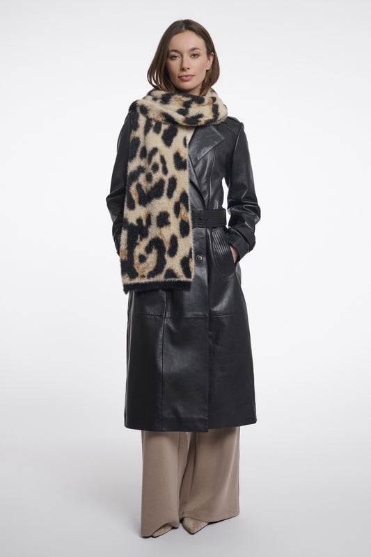 Rino & Pelle Tuli Soft Scarf in Leopard Print front view