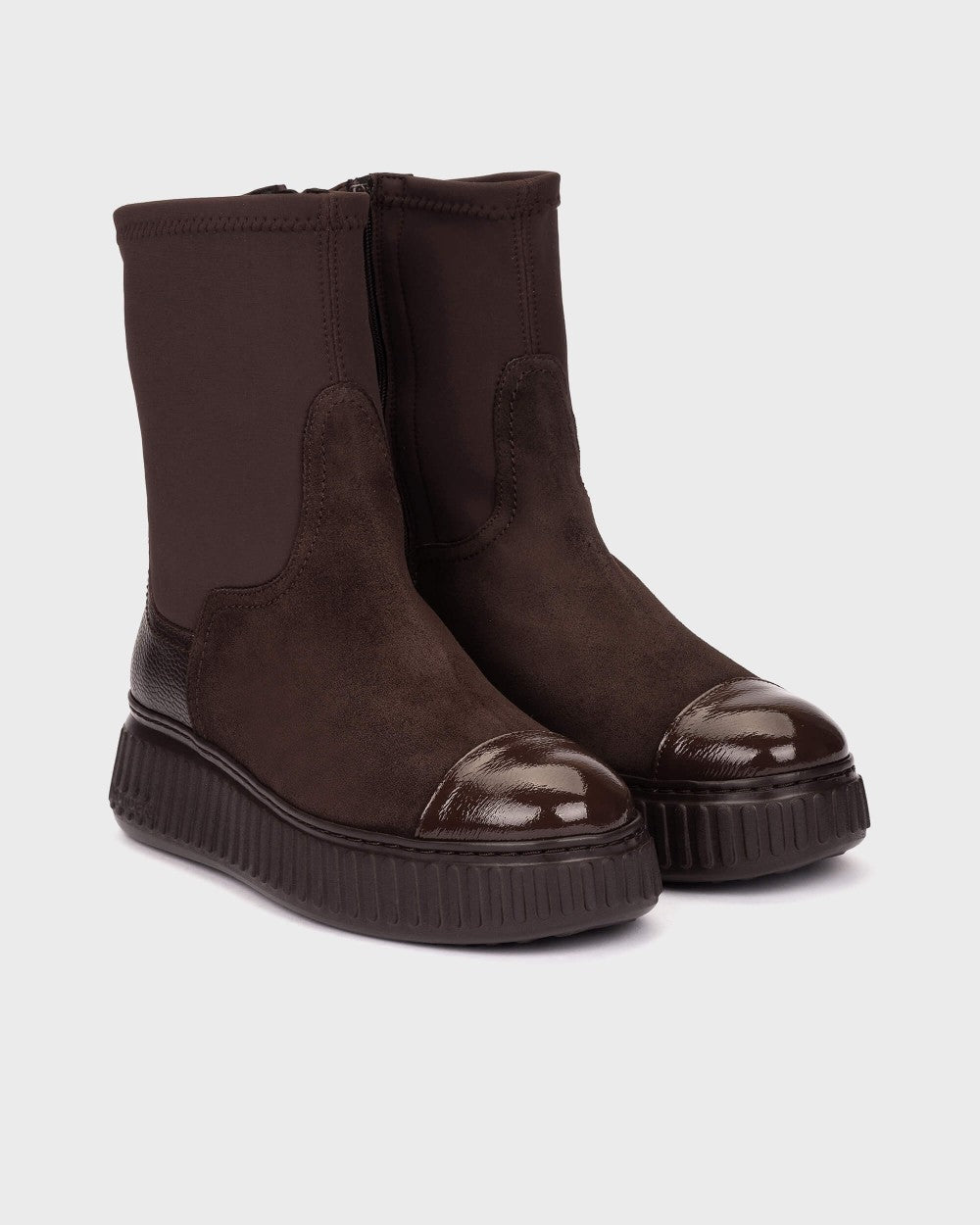 Wonders XFLY 07 brown platform ankle boots