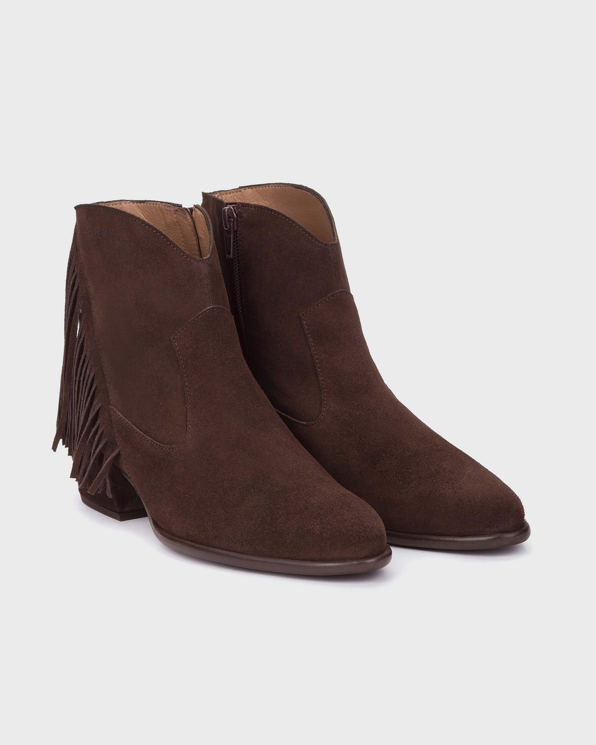 Wonders FEI 05 Dark Brown suede ankle boots side view