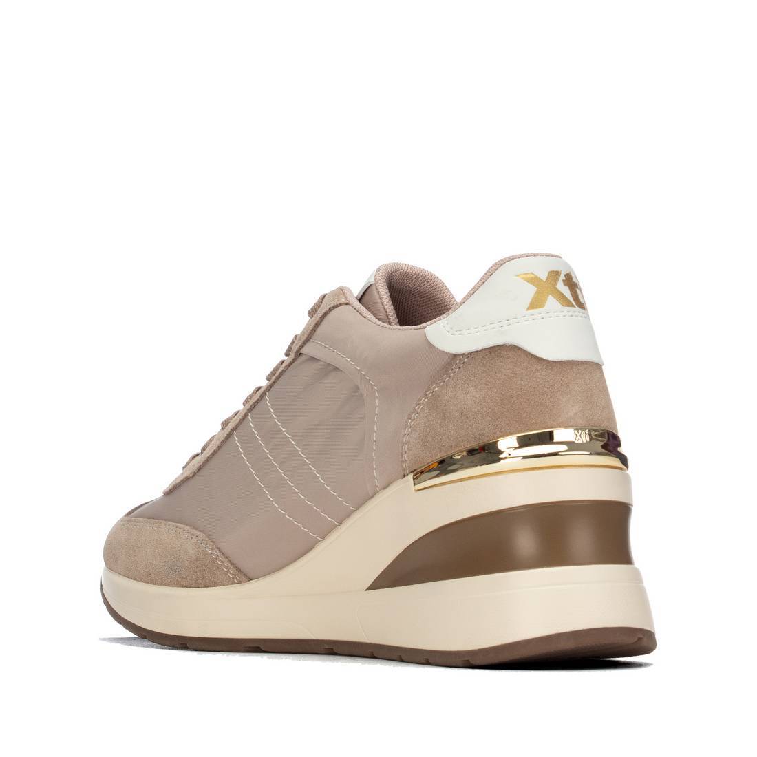 XTI 14636502 Beige wedge sneaker opposite side profile