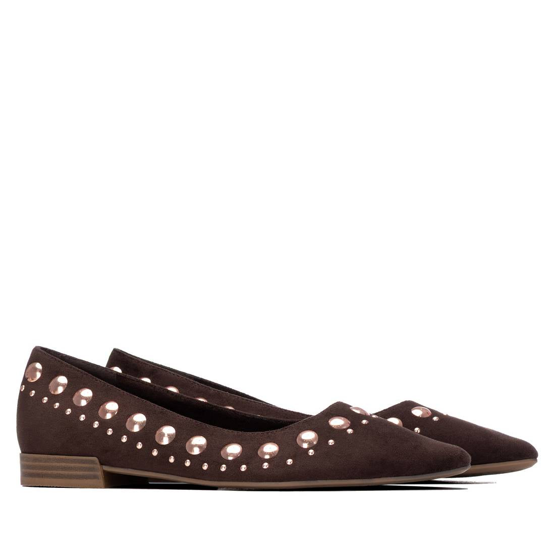 XTI Ballerina Flat style 14622303 in Brown side profile