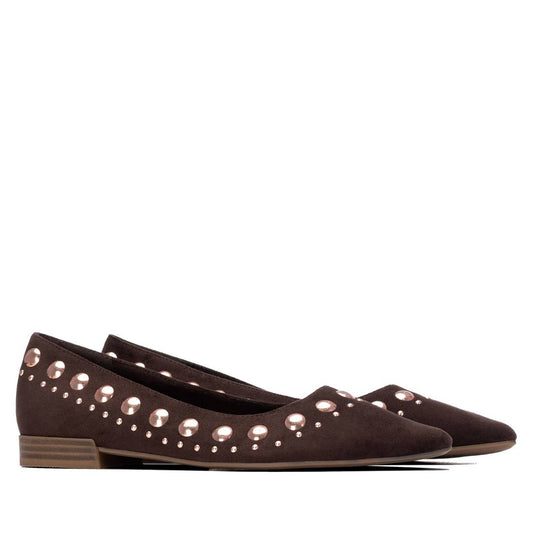 XTI Ballerina Flat style 14622303 in Brown side profile