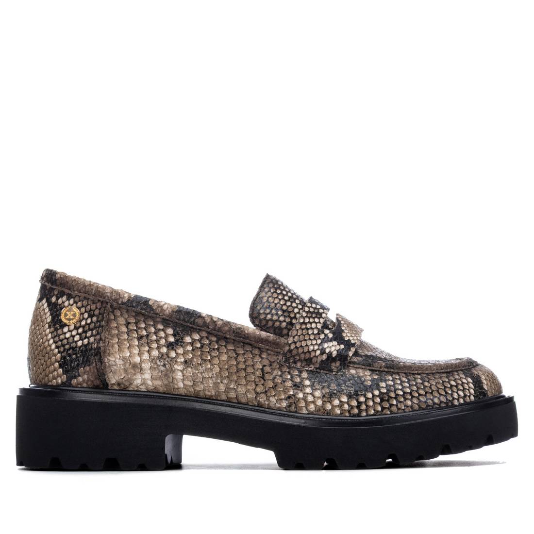 XTI 14625501 Snake Print loafer opposite side profile