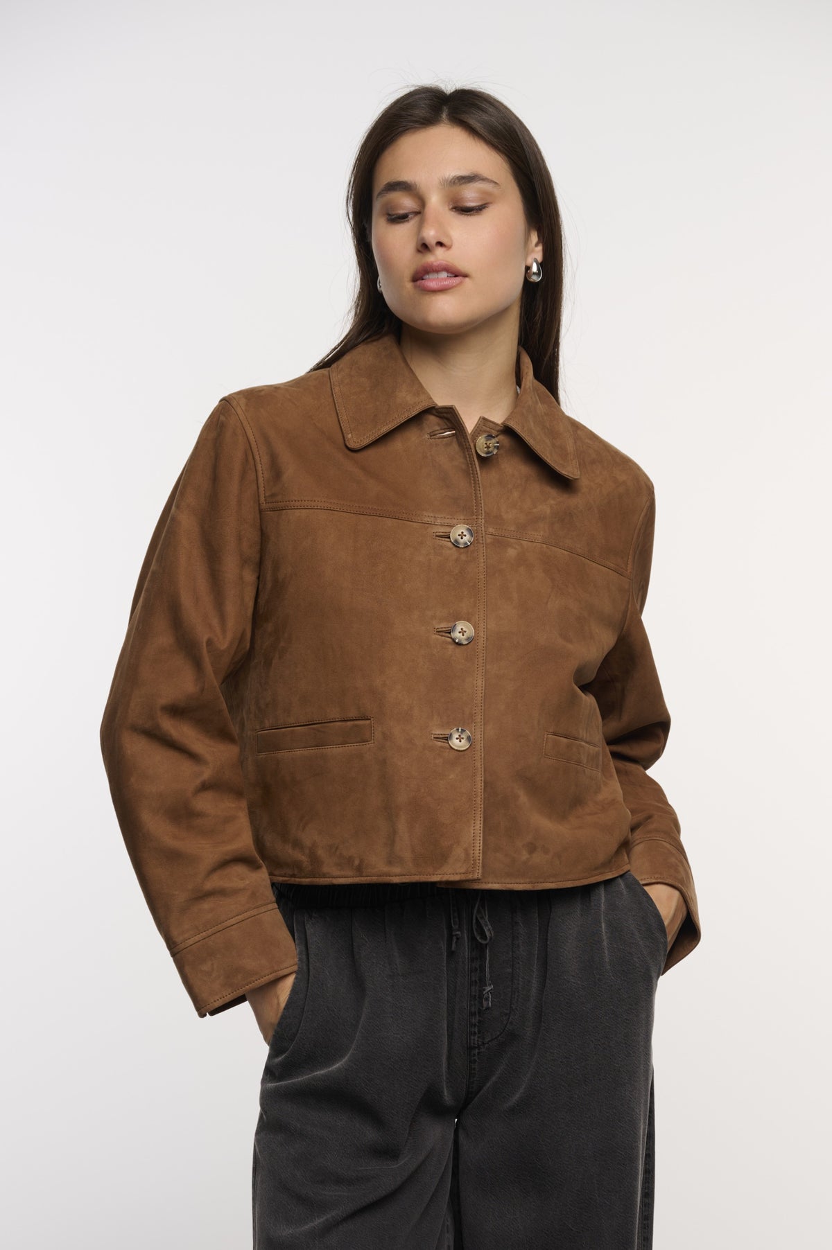 Rino & Pelle Zeyna Cognac jacket three-quarter view