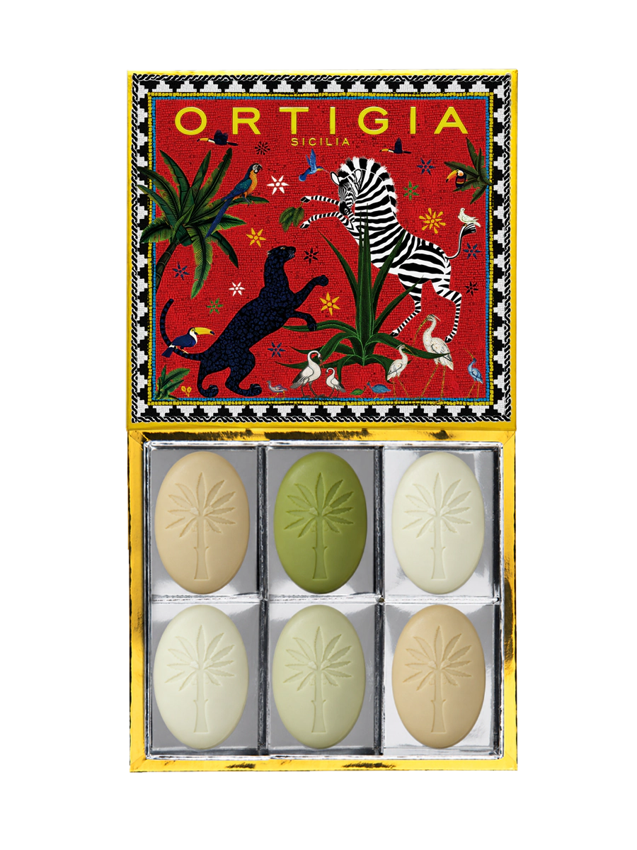 Ortigia Sicilia red jungle soap gift box