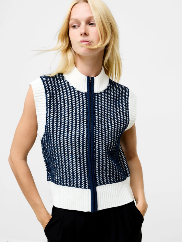 French Connection Klara Sleeveless Zip Up Knit Jumper