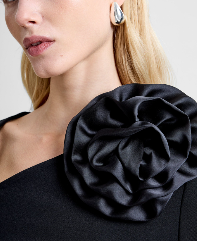 French Connection Valetta Jersey Long Sleeve Rosette Top