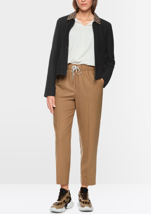 Marccain Knit Jacket with Leopard Collar